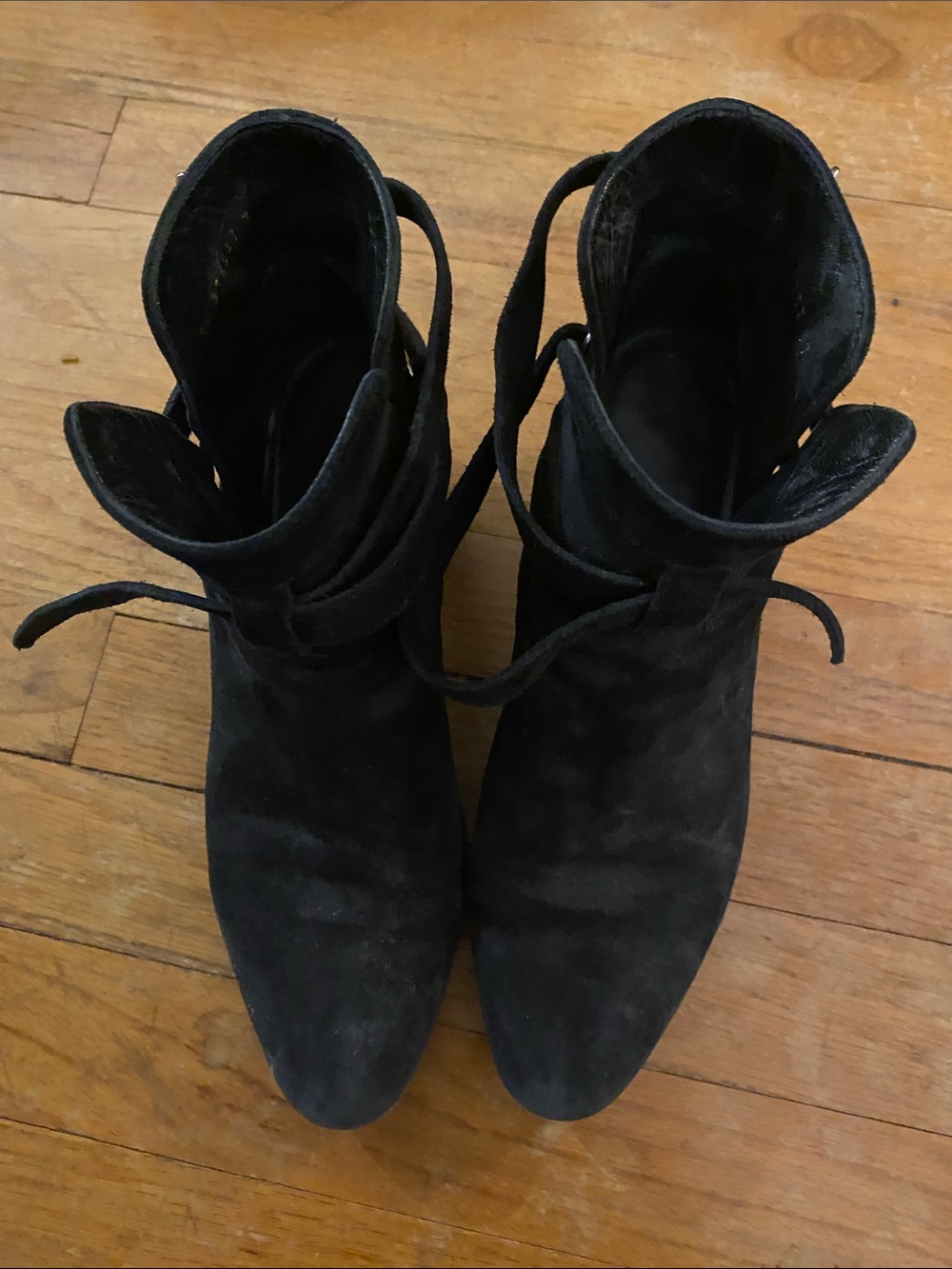 Saint Laurent Black Suede Ankle Boots - Picture 4 of 7